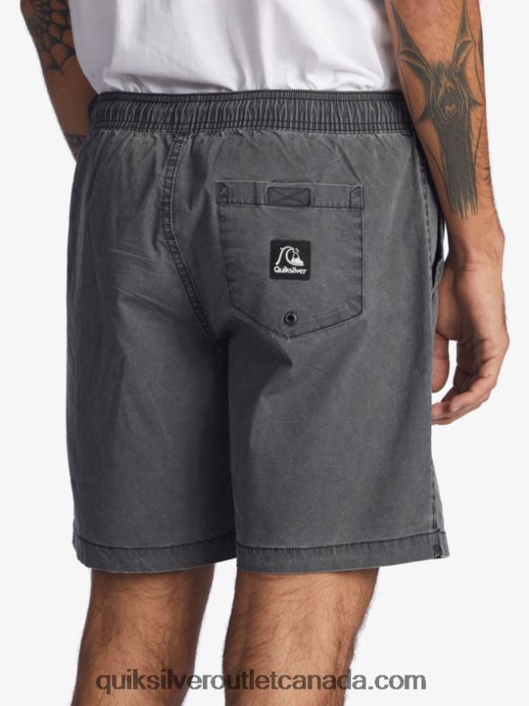 CA Quiksilver Men Taxer 17 Elastic Waist Shorts black TX4R21381
