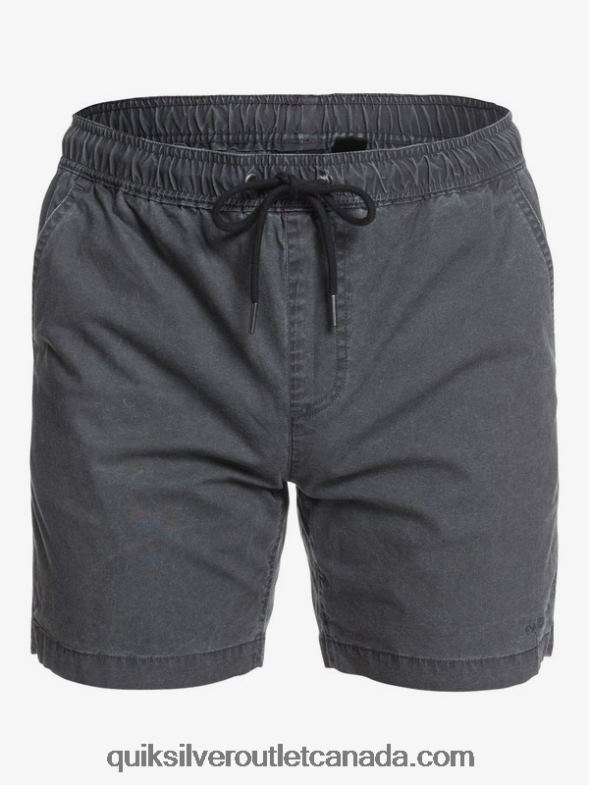 CA Quiksilver Men Taxer 17 Elastic Waist Shorts black TX4R21381