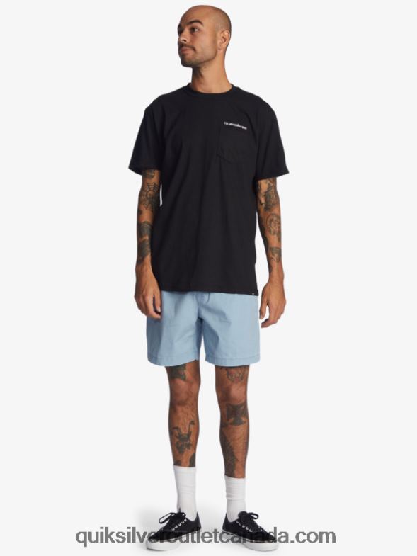 CA Quiksilver Men Taxer 17 Elastic Waist Shorts faded denim TX4R21379
