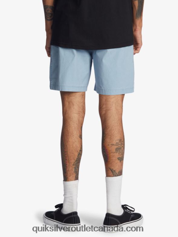 CA Quiksilver Men Taxer 17 Elastic Waist Shorts faded denim TX4R21379