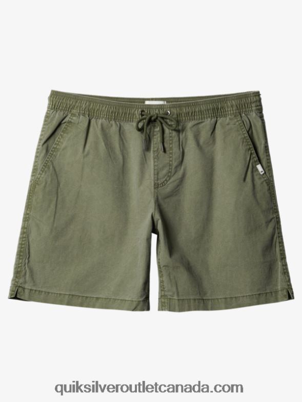 CA Quiksilver Men Taxer 17 Elastic Waist Shorts four leaf clover TX4R21380
