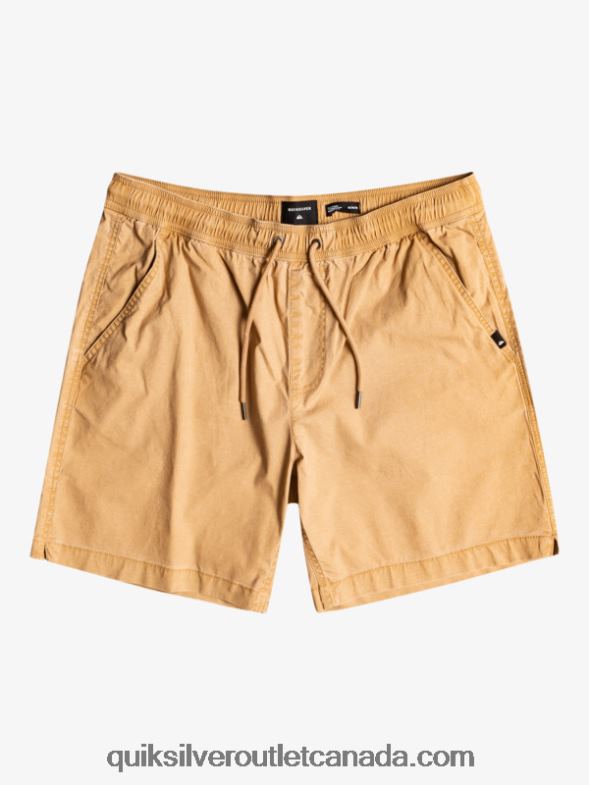 CA Quiksilver Men Taxer 17 Elastic Waist Shorts tannin TX4R21377