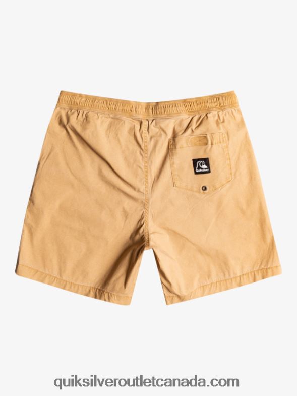 CA Quiksilver Men Taxer 17 Elastic Waist Shorts tannin TX4R21377