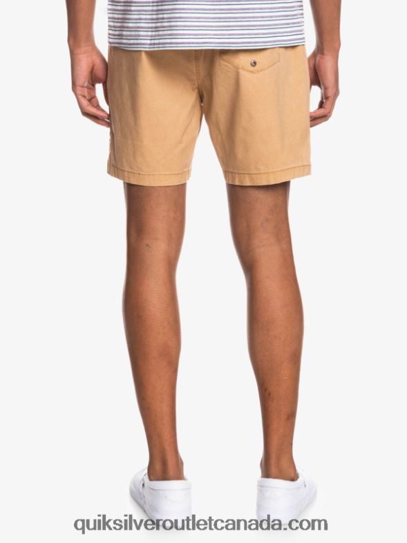 CA Quiksilver Men Taxer 17 Elastic Waist Shorts tannin TX4R21377