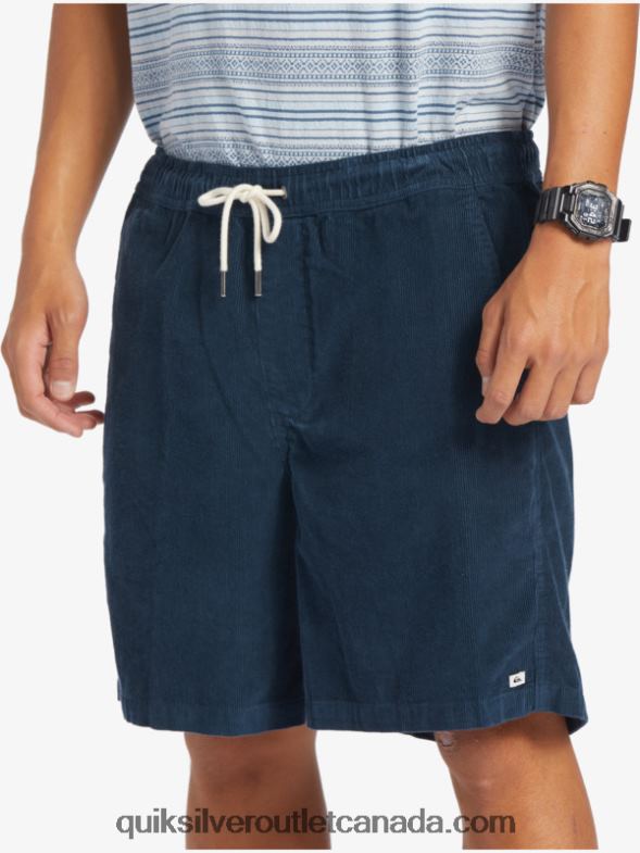 CA Quiksilver Men Taxer Cord Shorts midnight navy TX4R2362