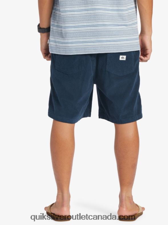 CA Quiksilver Men Taxer Cord Shorts midnight navy TX4R2362