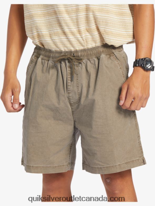 CA Quiksilver Men Taxer Elasticized Shorts chocolate chip TX4R2322