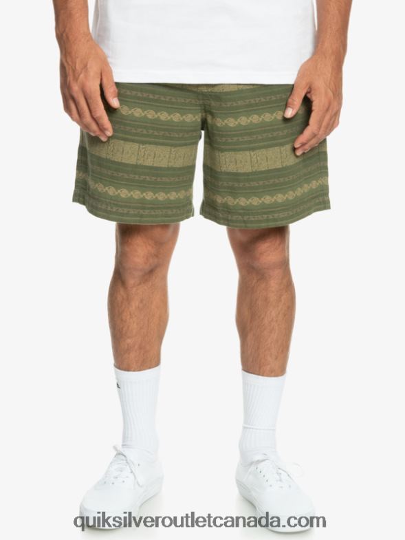 CA Quiksilver Men Taxer Jacquard Shorts four leaf clover taxer jacquar TX4R2422