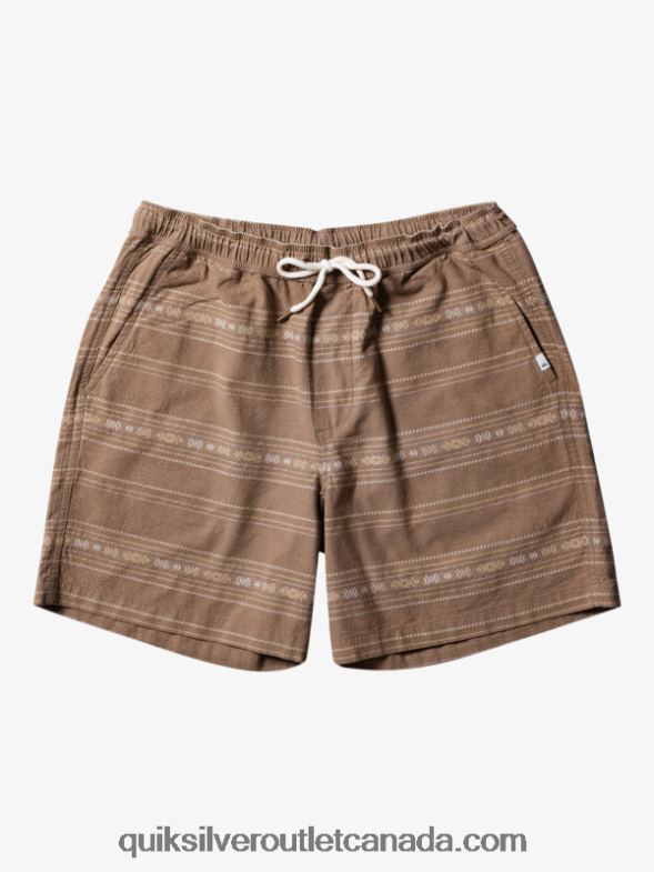 CA Quiksilver Men Taxer Jacquard Shorts olive gray mini jacquard TX4R2421