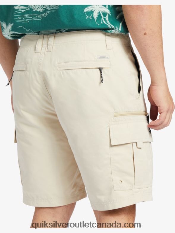 CA Quiksilver Men Waterman Maldive Atoll Cargo 20 Shorts brown rice TX4R2786