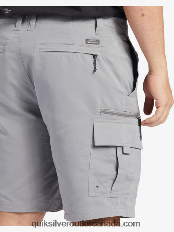 CA Quiksilver Men Waterman Maldive Atoll Cargo 20 Shorts sharkskin TX4R2788