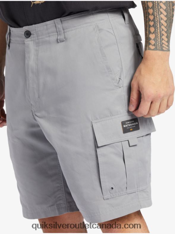 CA Quiksilver Men Waterman Maldive Atoll Cargo 20 Shorts sharkskin TX4R2788