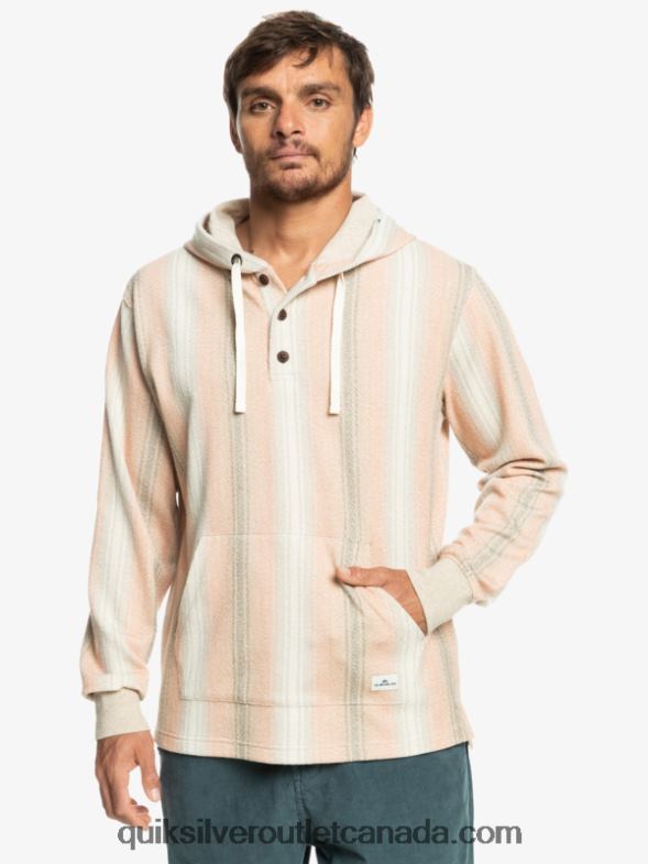 CA Quiksilver Men Baja Henley Hoodie praline baja stripe TX4R21097