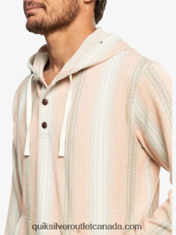 CA Quiksilver Men Baja Henley Hoodie praline baja stripe TX4R21097