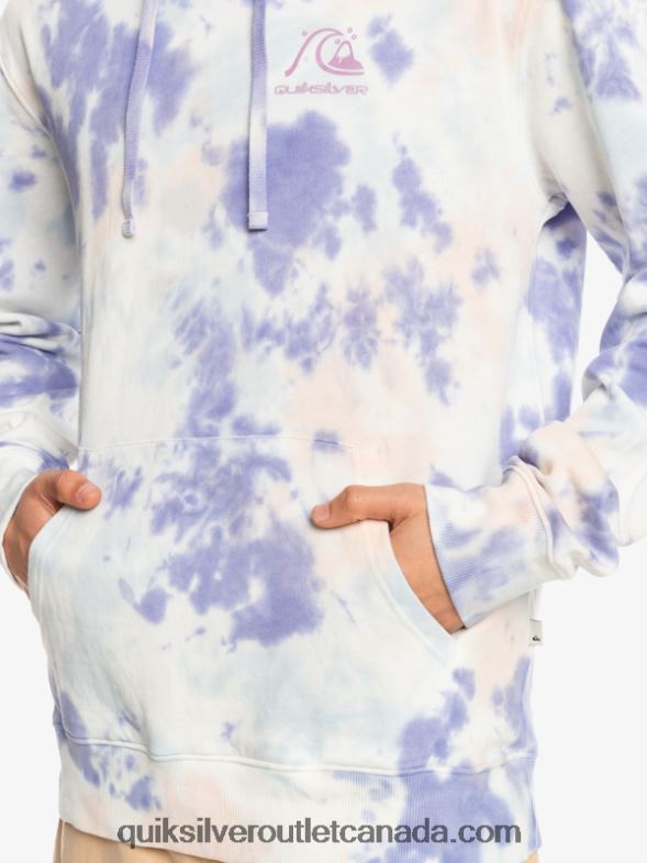 CA Quiksilver Men Cloudy Tie-Dye Hoodie peach whip cloudy tie dye TX4R21502