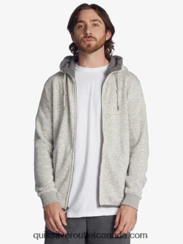 CA Quiksilver Men Keller Zip-Up Hoodie light grey heather TX4R21479
