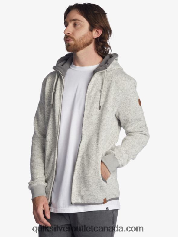 CA Quiksilver Men Keller Zip-Up Hoodie light grey heather TX4R21479