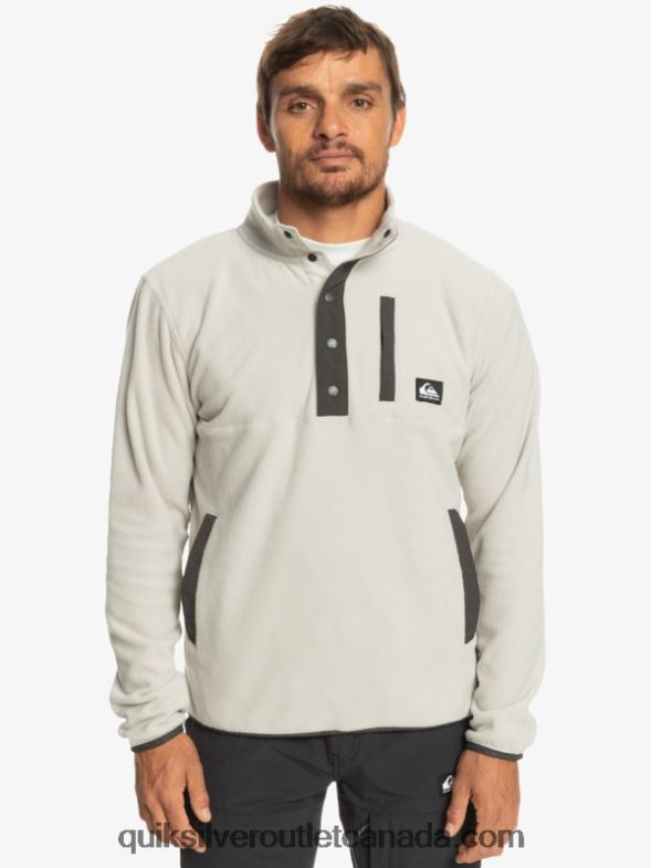 CA Quiksilver Men No Destination Snap Fleece Pullover gray violet TX4R21039