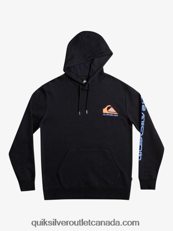 CA Quiksilver Men Omni Logo Hood Fleece Top Pullover black TX4R21032