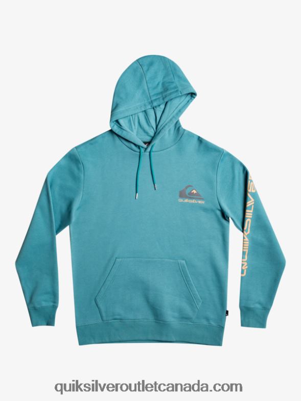 CA Quiksilver Men Omni Logo Hood Fleece Top Pullover brittany blue TX4R21030