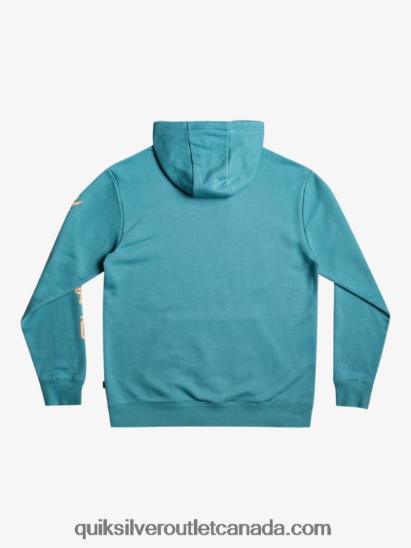 CA Quiksilver Men Omni Logo Hood Fleece Top Pullover brittany blue TX4R21030
