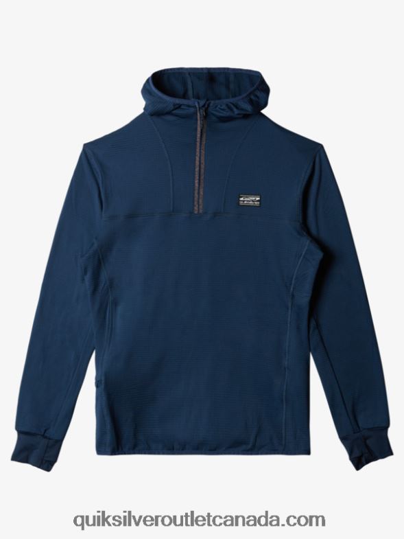 CA Quiksilver Men Steep Point Quarter-Zip Fleece Hoodie insignia blue TX4R21873
