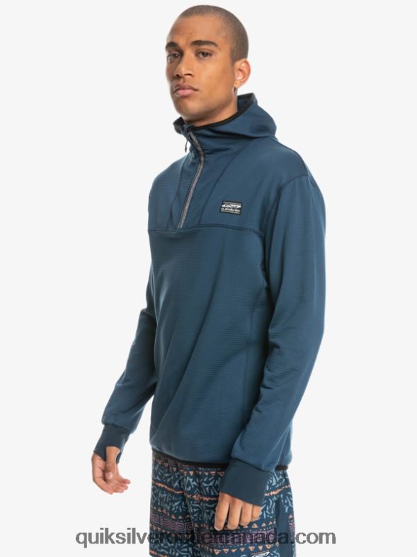 CA Quiksilver Men Steep Point Quarter-Zip Fleece Hoodie insignia blue TX4R21873