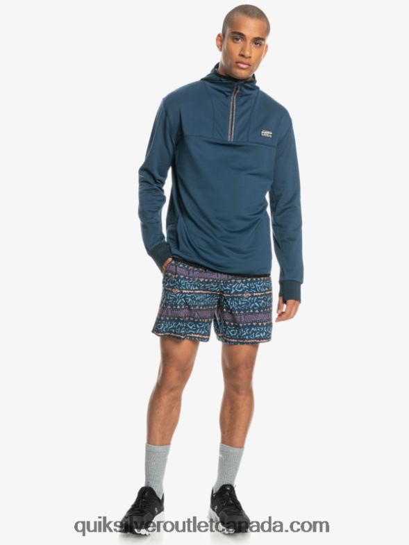 CA Quiksilver Men Steep Point Quarter-Zip Fleece Hoodie insignia blue TX4R21873