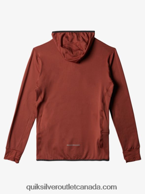 CA Quiksilver Men Steep Point Quarter-Zip Fleece Hoodie mahogany TX4R21875