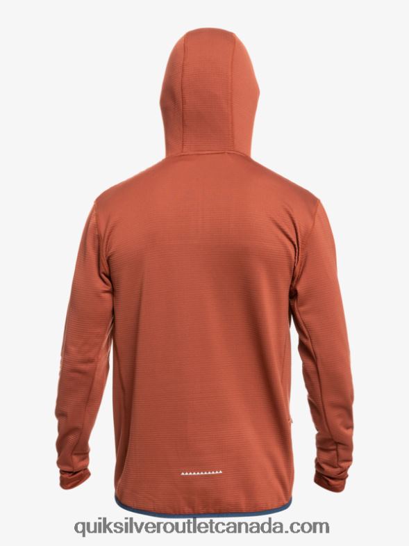 CA Quiksilver Men Steep Point Quarter-Zip Fleece Hoodie mahogany TX4R21875
