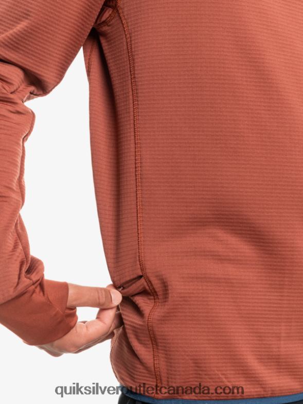 CA Quiksilver Men Steep Point Quarter-Zip Fleece Hoodie mahogany TX4R21875