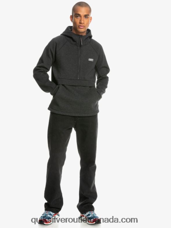 CA Quiksilver Men Step Off Half-Zip Hoodie phantom heather TX4R21370