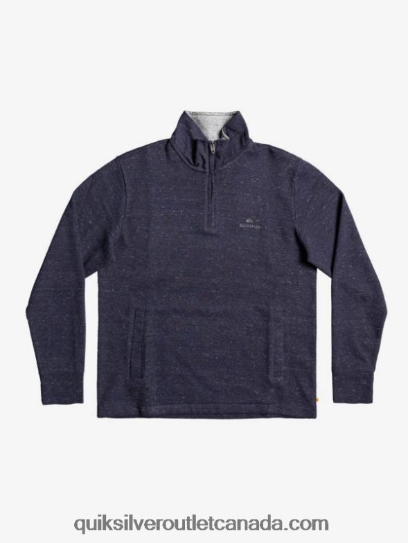 CA Quiksilver Men Waterman Pointsurf Zip Mock Neck Sweatshirt navy blazer heather TX4R21801
