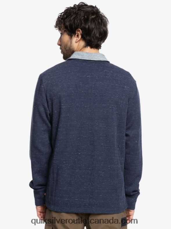 CA Quiksilver Men Waterman Pointsurf Zip Mock Neck Sweatshirt navy blazer heather TX4R21801