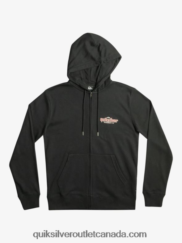 CA Quiksilver Men Words Zip-Up Hoodie black TX4R21149