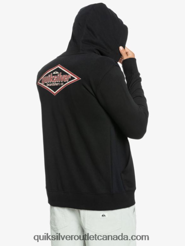 CA Quiksilver Men Words Zip-Up Hoodie black TX4R21149