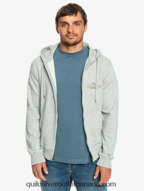 CA Quiksilver Men Words Zip-Up Hoodie light grey heather TX4R21148