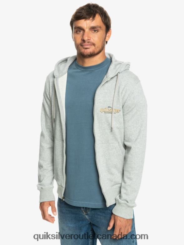 CA Quiksilver Men Words Zip-Up Hoodie light grey heather TX4R21148