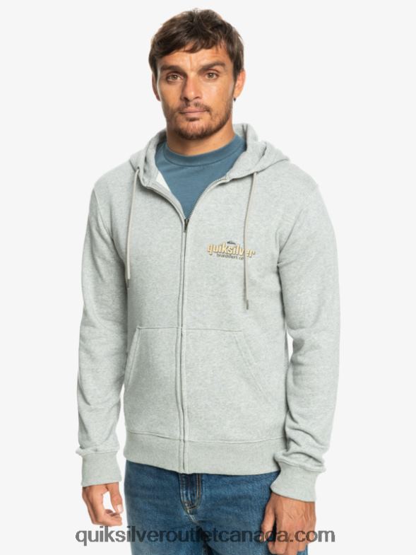 CA Quiksilver Men Words Zip-Up Hoodie light grey heather TX4R21148