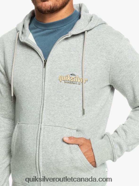 CA Quiksilver Men Words Zip-Up Hoodie light grey heather TX4R21148