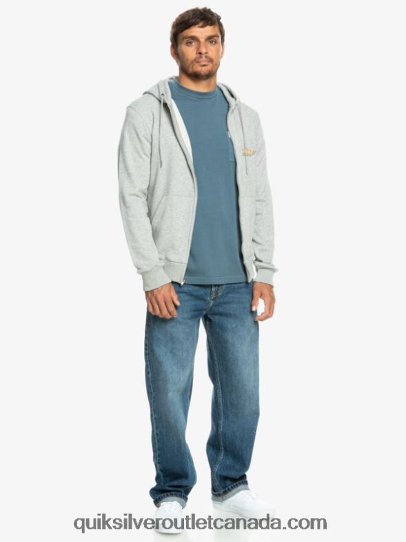 CA Quiksilver Men Words Zip-Up Hoodie light grey heather TX4R21148