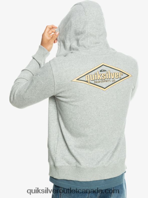 CA Quiksilver Men Words Zip-Up Hoodie light grey heather TX4R21148