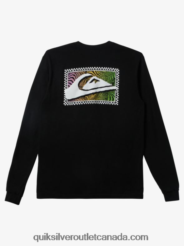 CA Quiksilver Men Gradient Prints Long Sleeve T-Shirt black TX4R2435