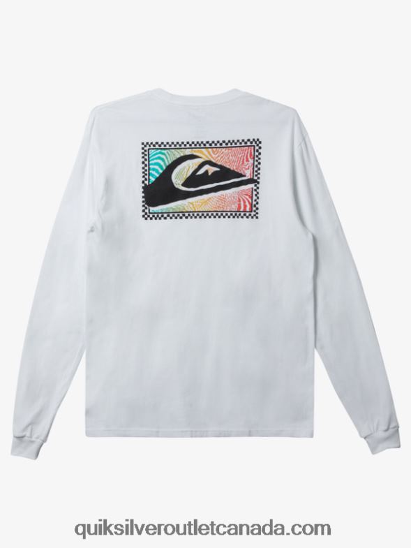 CA Quiksilver Men Gradient Prints Long Sleeve T-Shirt white TX4R2437