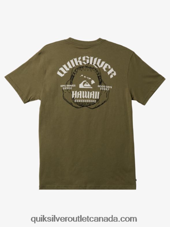 CA Quiksilver Men Hawaii Big Bite T-shirt four leaf clover TX4R21422