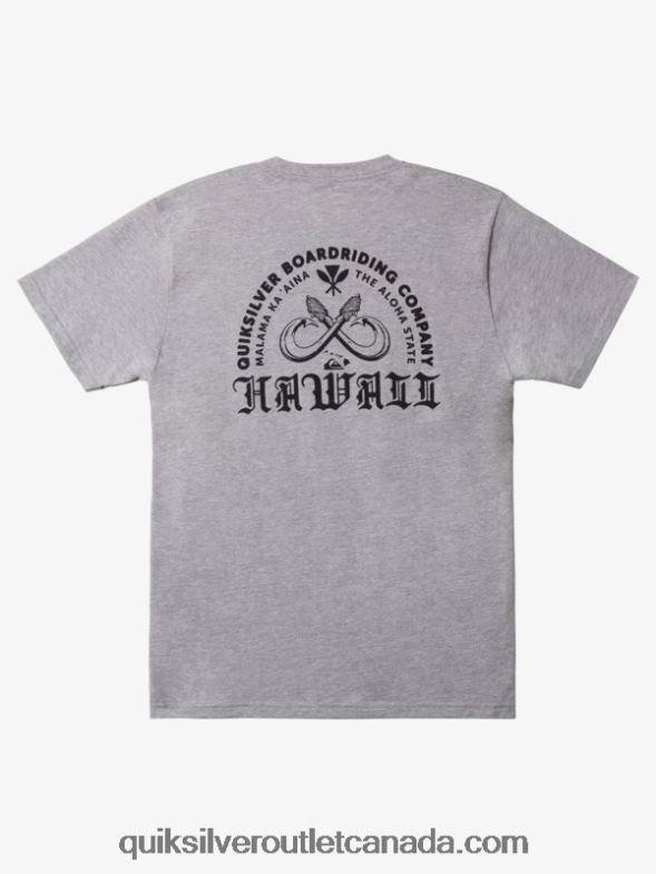 CA Quiksilver Men Hawaii Double Fish Hook T-shirt athletic heather TX4R21113