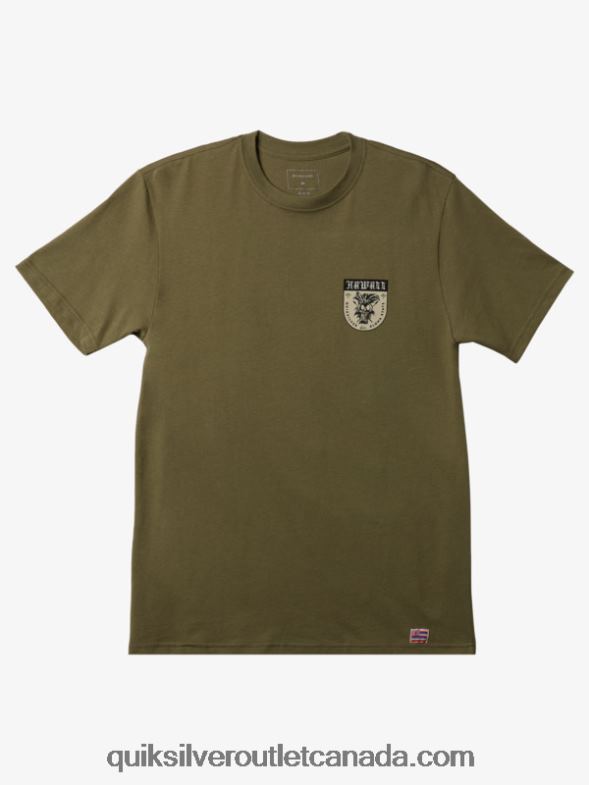 CA Quiksilver Men Hawaii Ikaika Shield T-shirt four leaf clover TX4R21005