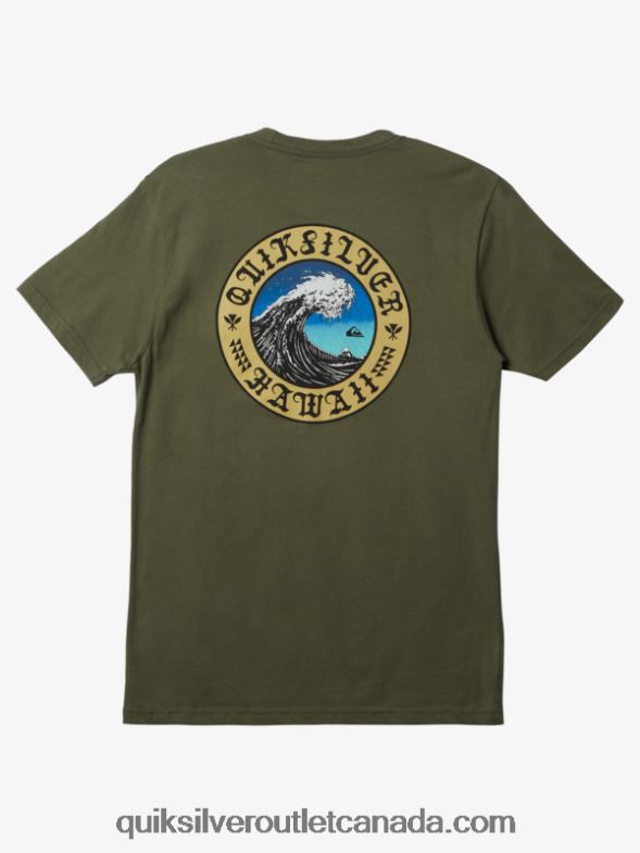 CA Quiksilver Men Hawaii Wall Of Water T-Shirt four leaf clover TX4R2277