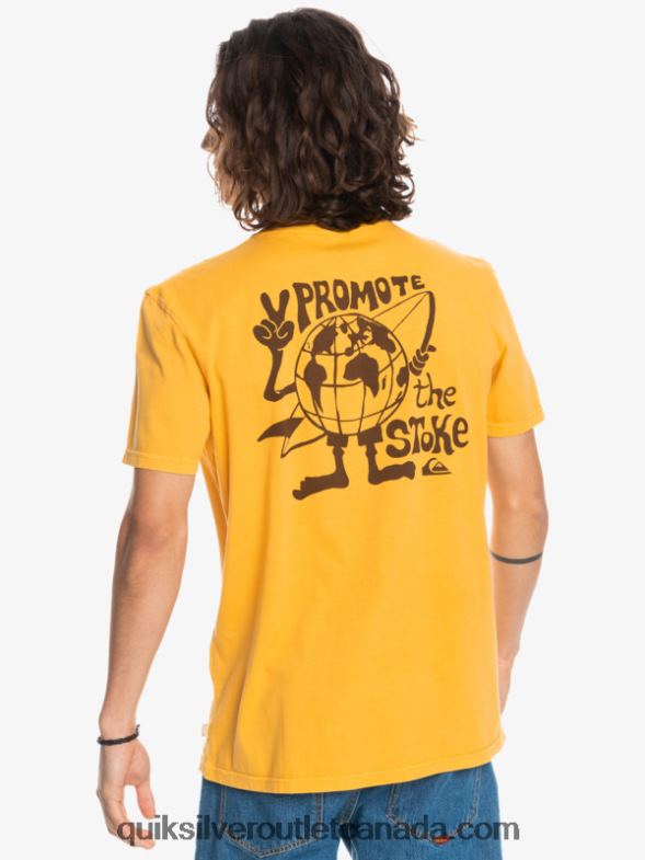 CA Quiksilver Men Hidden Message T-Shirt golden rod TX4R21761