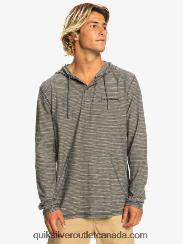 CA Quiksilver Men Kentin Long Sleeves Hooded T-Shirt dark slate kentin TX4R21353